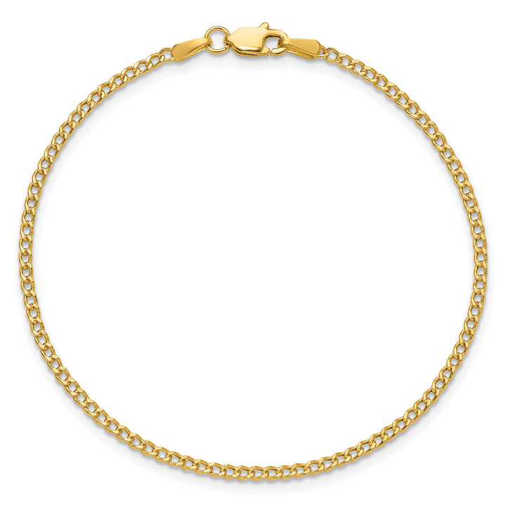 14k 1.85mm Semi-Solid Curb Chain Anklet