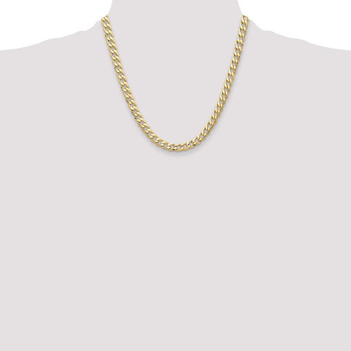 14k 7.5mm Semi-Solid Curb Chain