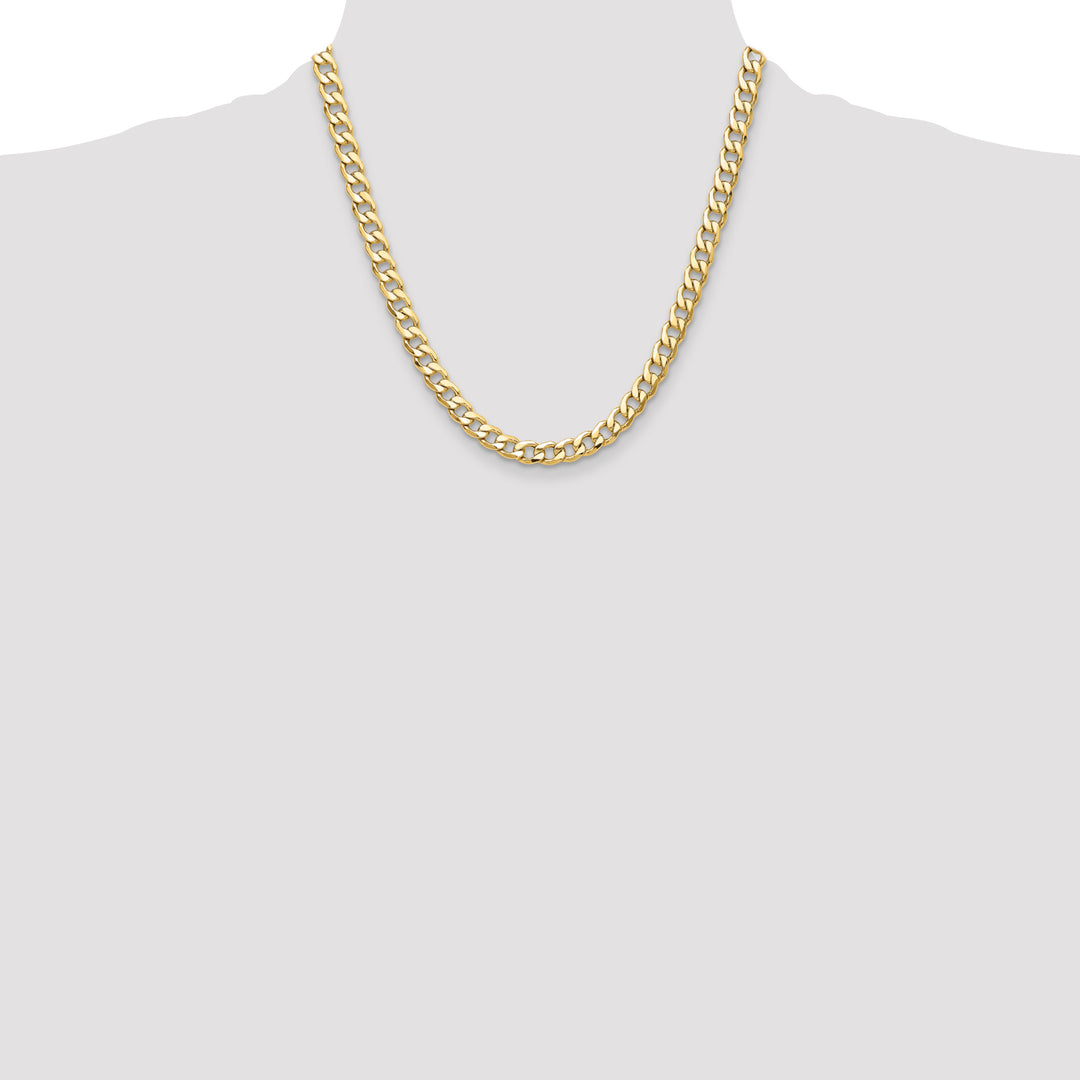 14k 7.5mm Semi-Solid Curb Chain