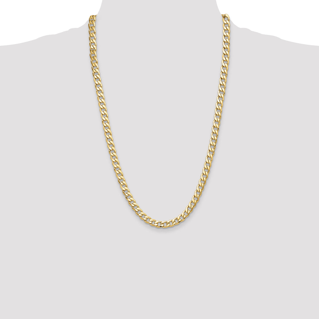 14k 7.5mm Semi-Solid Curb Chain