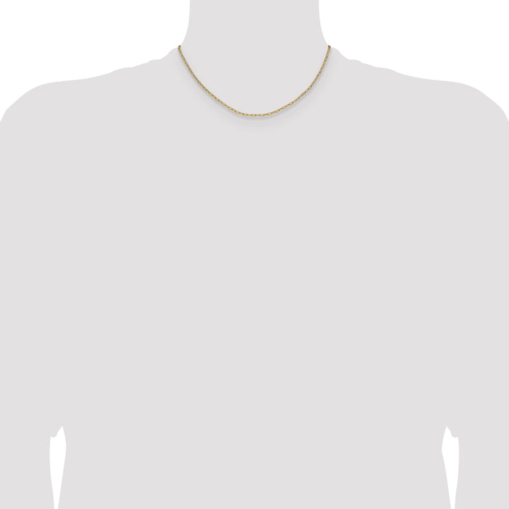 14k 2.2mm Semi-Solid Beveled Paperclip Chain