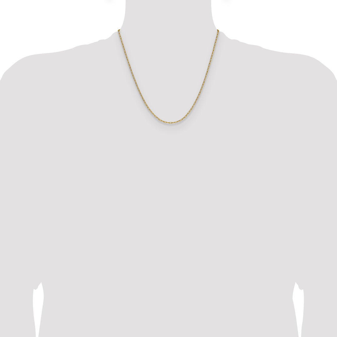 14k 2.2mm Semi-Solid Beveled Paperclip Chain