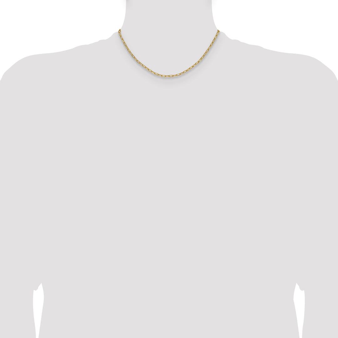 14k 3.0mm Semi-Solid Beveled Paperclip Chain