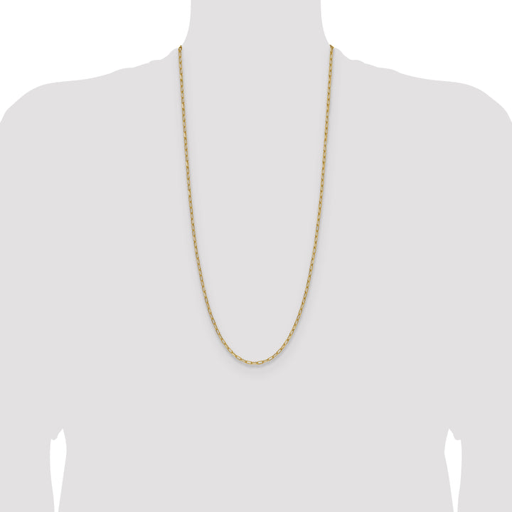 14k 3.0mm Semi-Solid Beveled Paperclip Chain