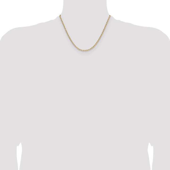 14k 3.0mm Semi-Solid Beveled Paperclip Chain