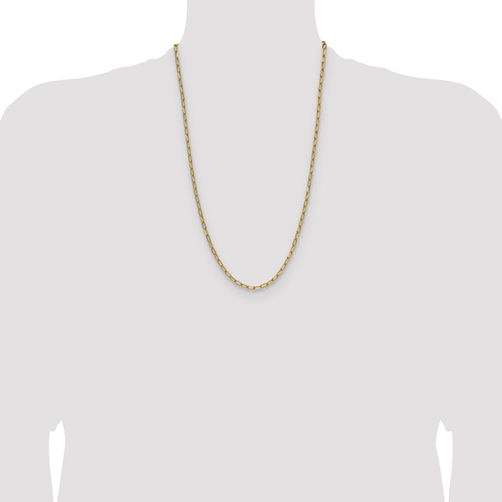 14k 3.7mm Semi-Solid Beveled Paperclip Chain