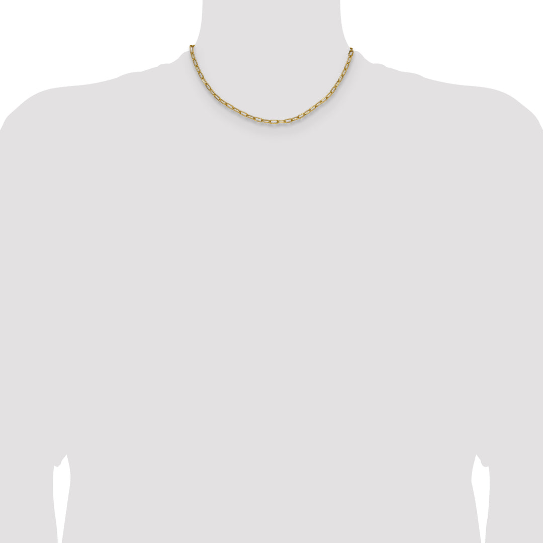 14k 3.7mm Semi-Solid Beveled Paperclip Chain