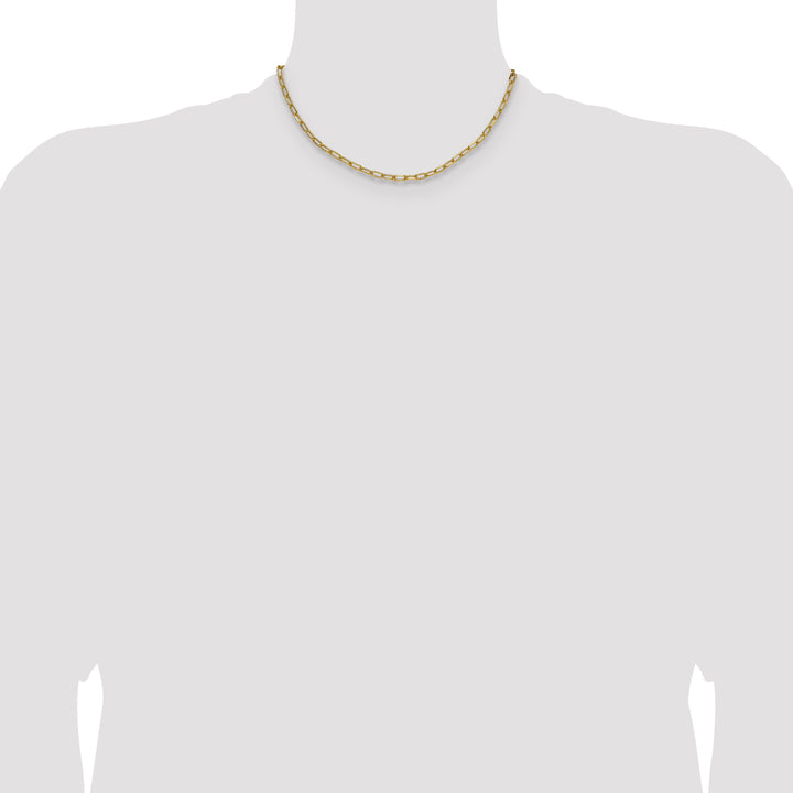 14k 3.7mm Semi-Solid Beveled Paperclip Chain