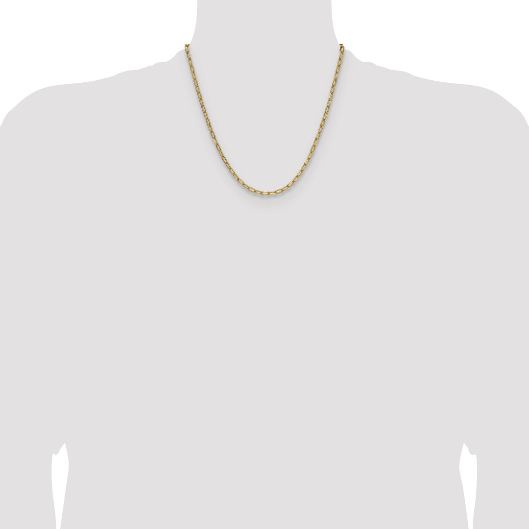 14k 3.7mm Semi-Solid Beveled Paperclip Chain