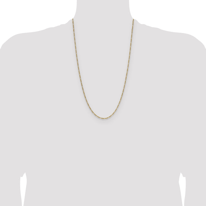 14k 1.9mm Semi-Solid Figaro Chain