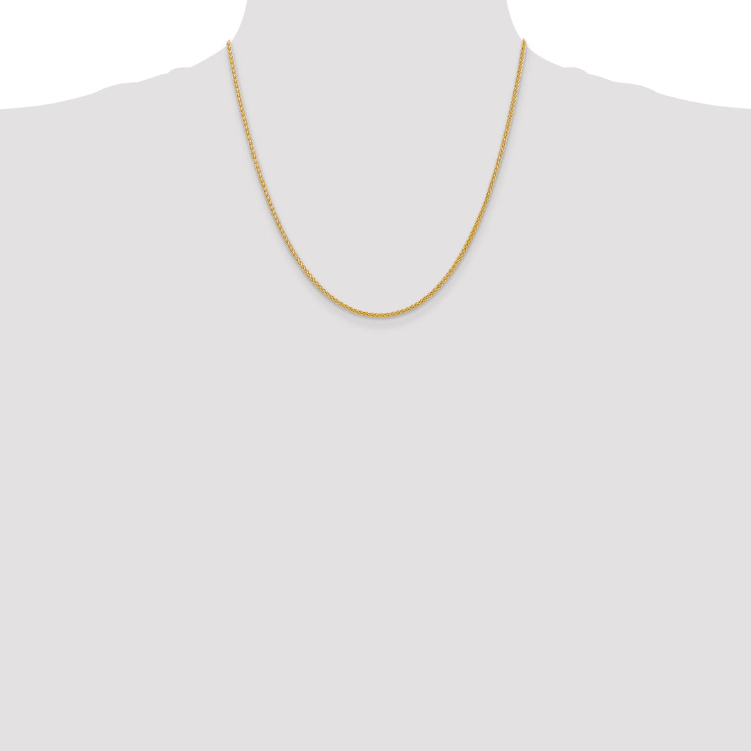 14k 2mm Semi-Solid Wheat Chain