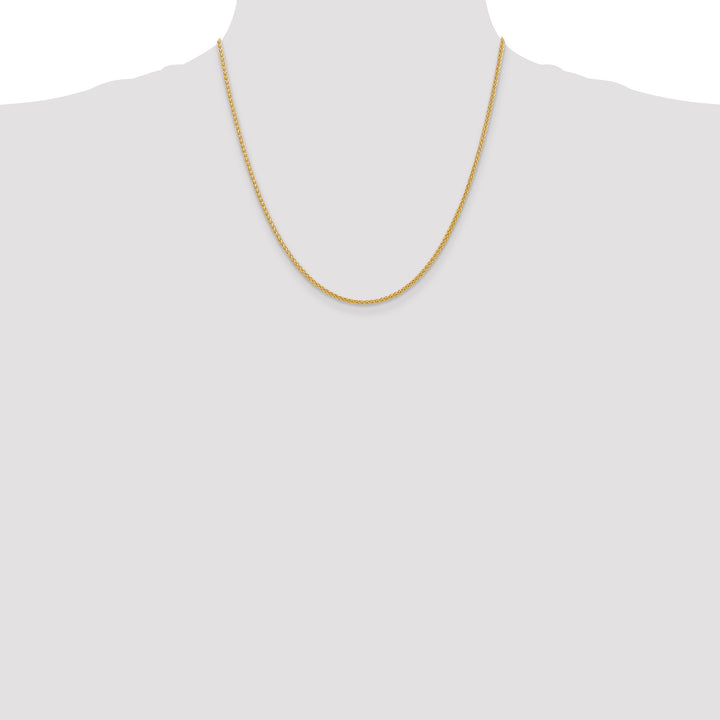 14k 2mm Semi-Solid Wheat Chain