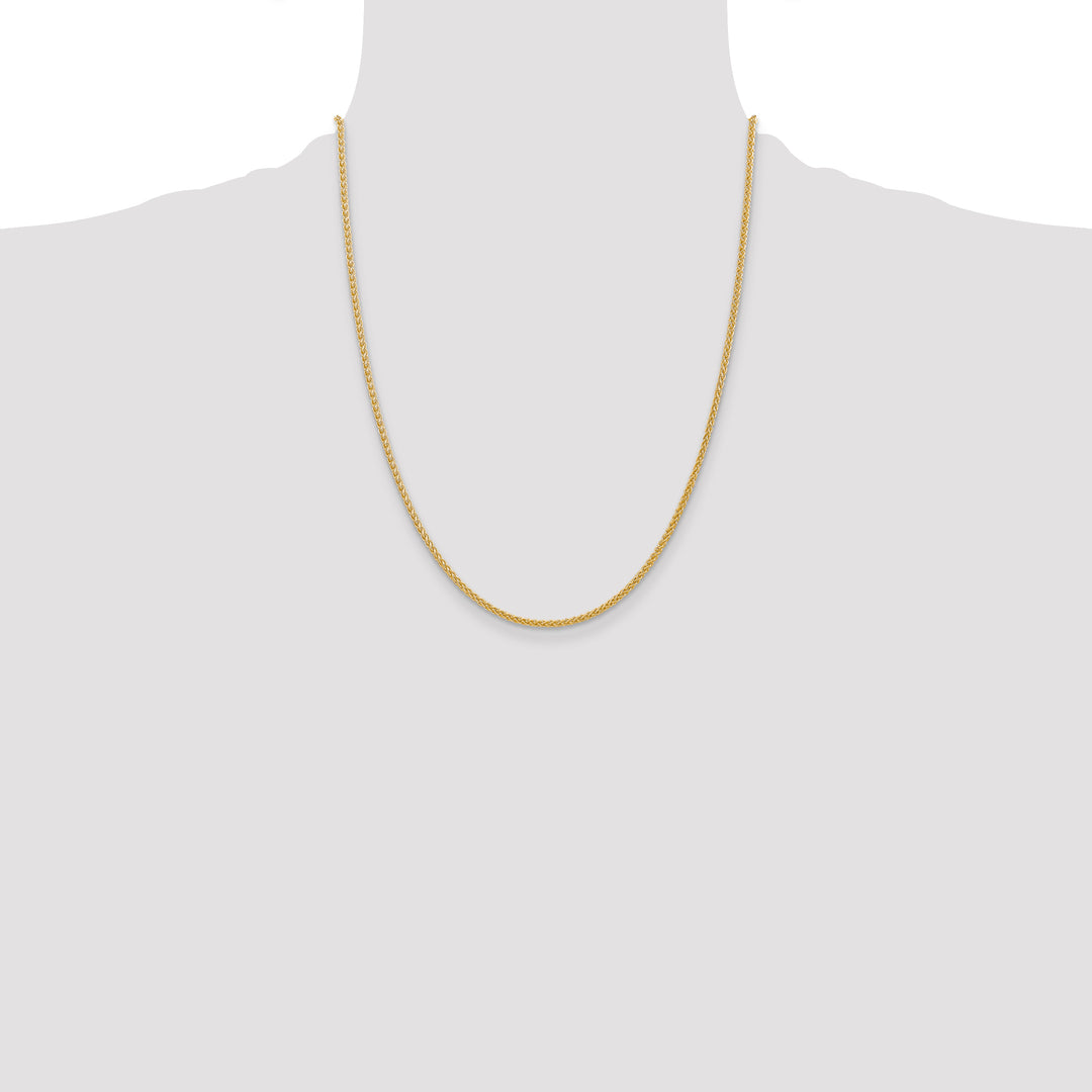 14k 2mm Semi-Solid Wheat Chain
