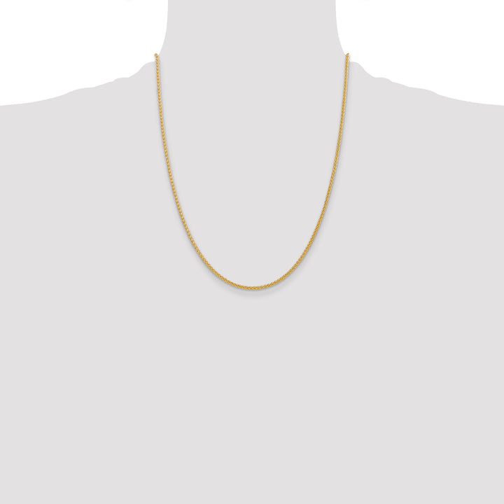 14k 2mm Semi-Solid Wheat Chain