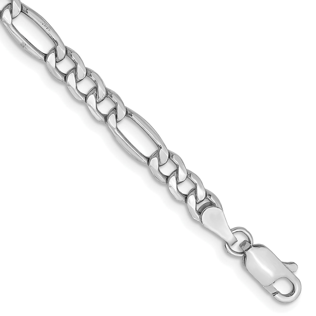 14k White Gold 4.4mm Semi-Solid Figaro Chain