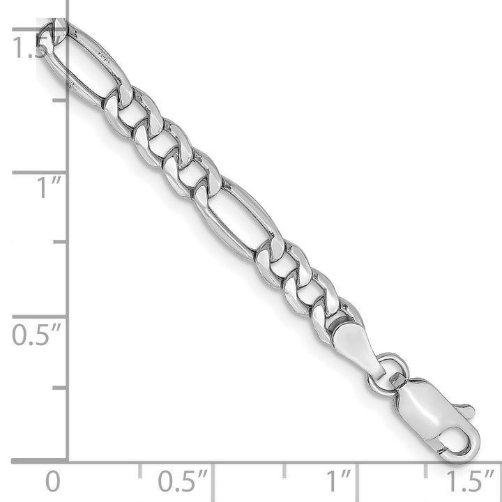 14k White Gold 4.4mm Semi-Solid Figaro Chain