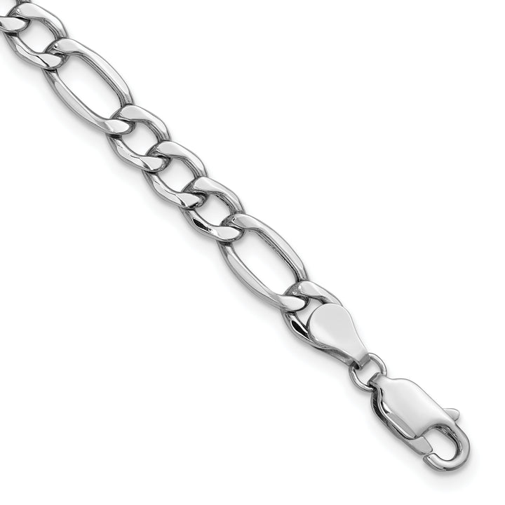 14k White Gold 5.75mm Semi-Solid Figaro Chain