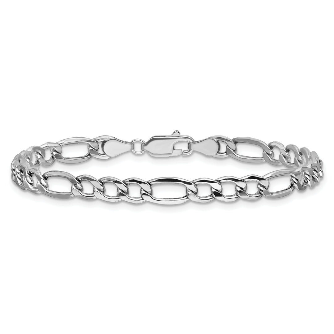 14k White Gold 5.75mm Semi-Solid Figaro Chain