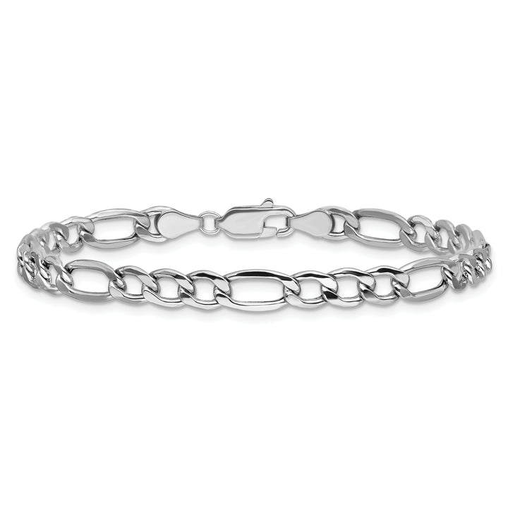 14k White Gold 5.75mm Semi-Solid Figaro Chain