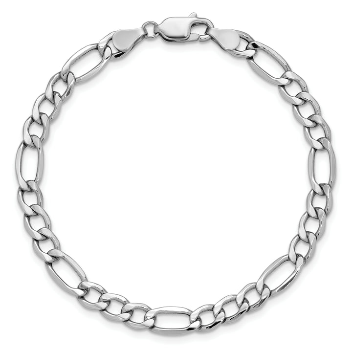 14k White Gold 5.75mm Semi-Solid Figaro Chain