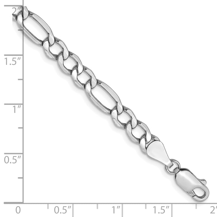 14k White Gold 5.75mm Semi-Solid Figaro Chain