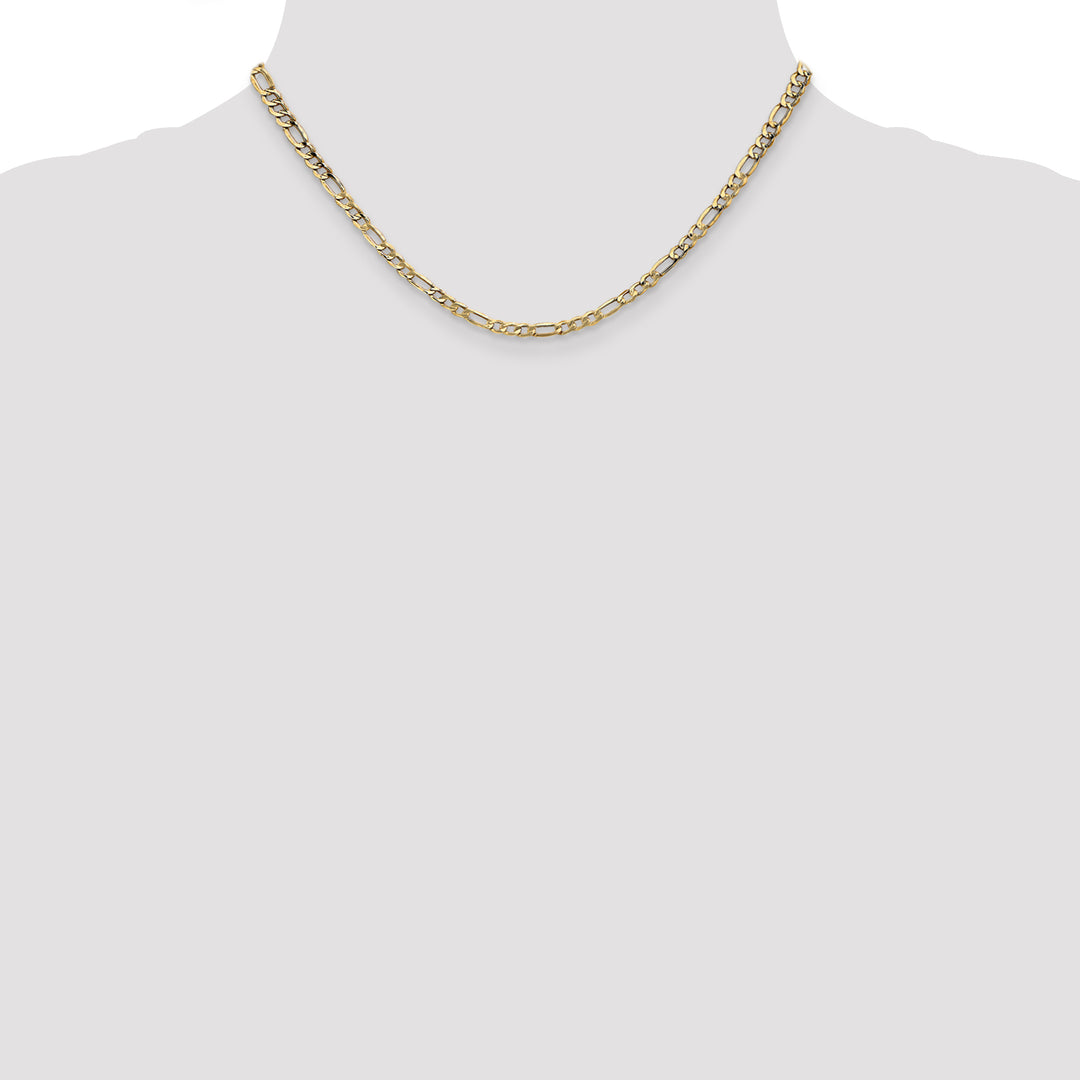 14k 3.5mm Semi-Solid Figaro Chain