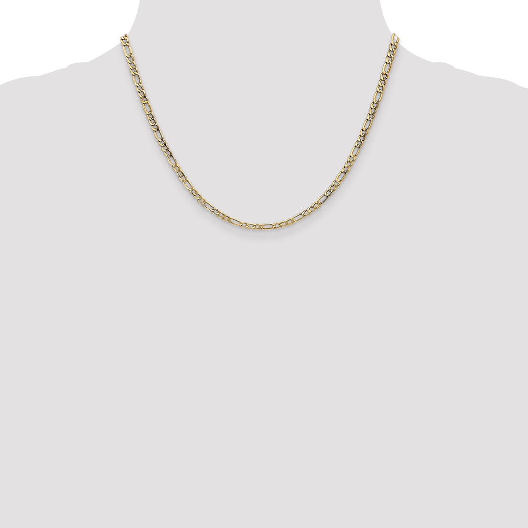 14k 3.5mm Semi-Solid Figaro Chain