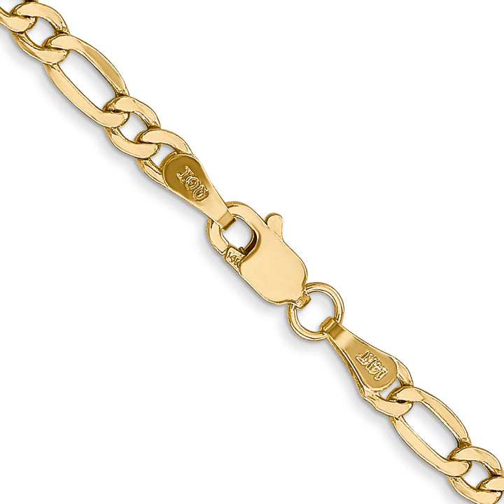 14k 3.5mm Semi-Solid Figaro Chain