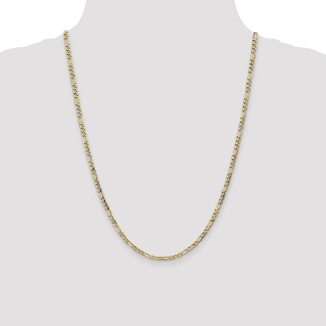14k 3.5mm Semi-Solid Figaro Chain