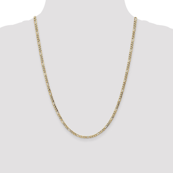14k 3.5mm Semi-Solid Figaro Chain