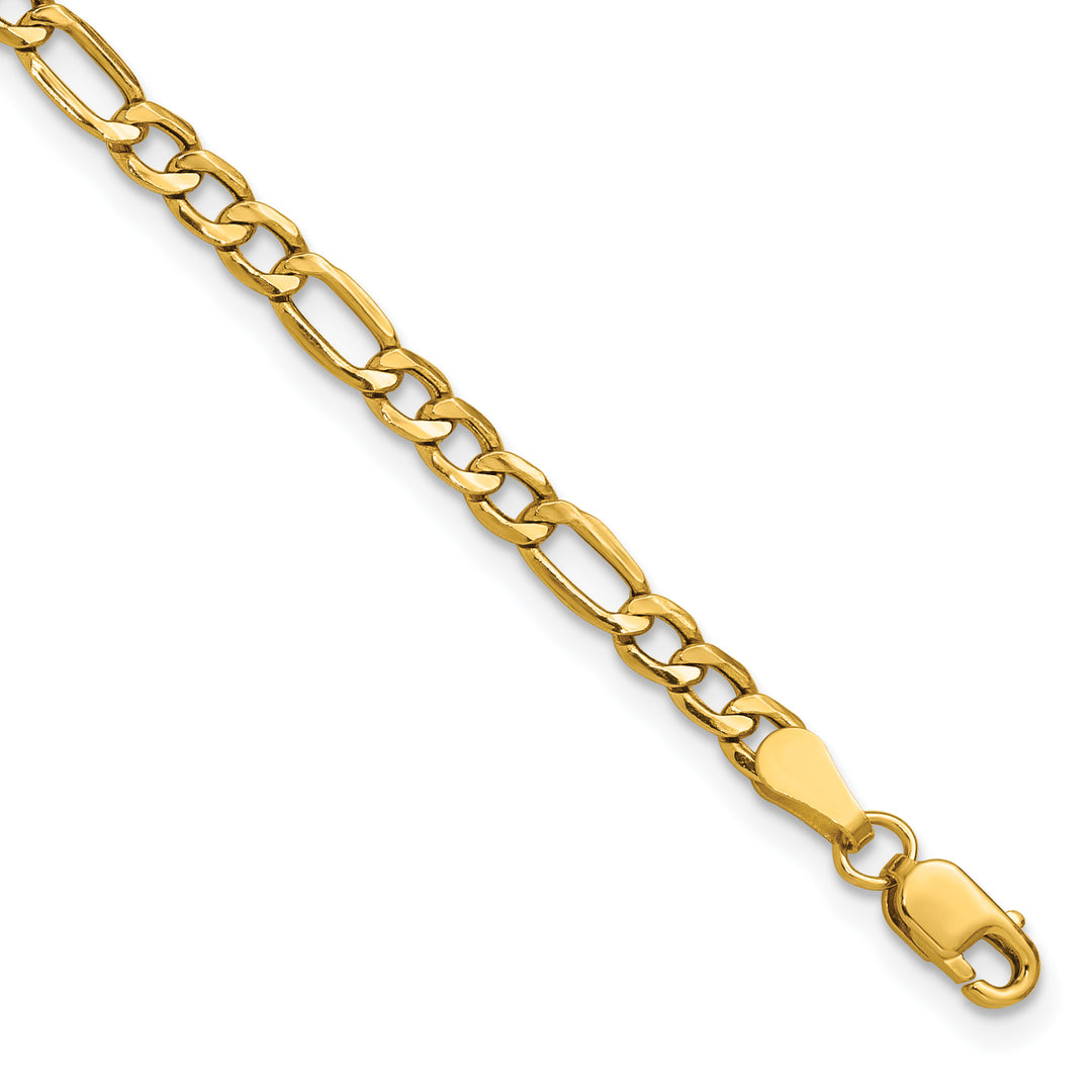 14k 3.5mm Semi-Solid Figaro Chain