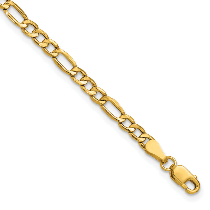 14k 3.5mm Semi-Solid Figaro Chain