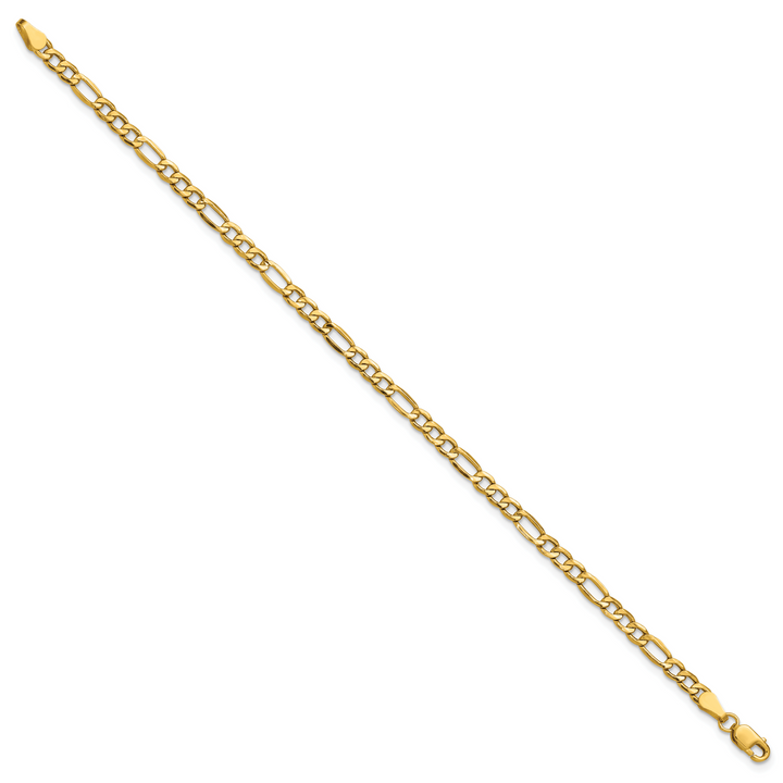 14k 3.5mm Semi-Solid Figaro Chain