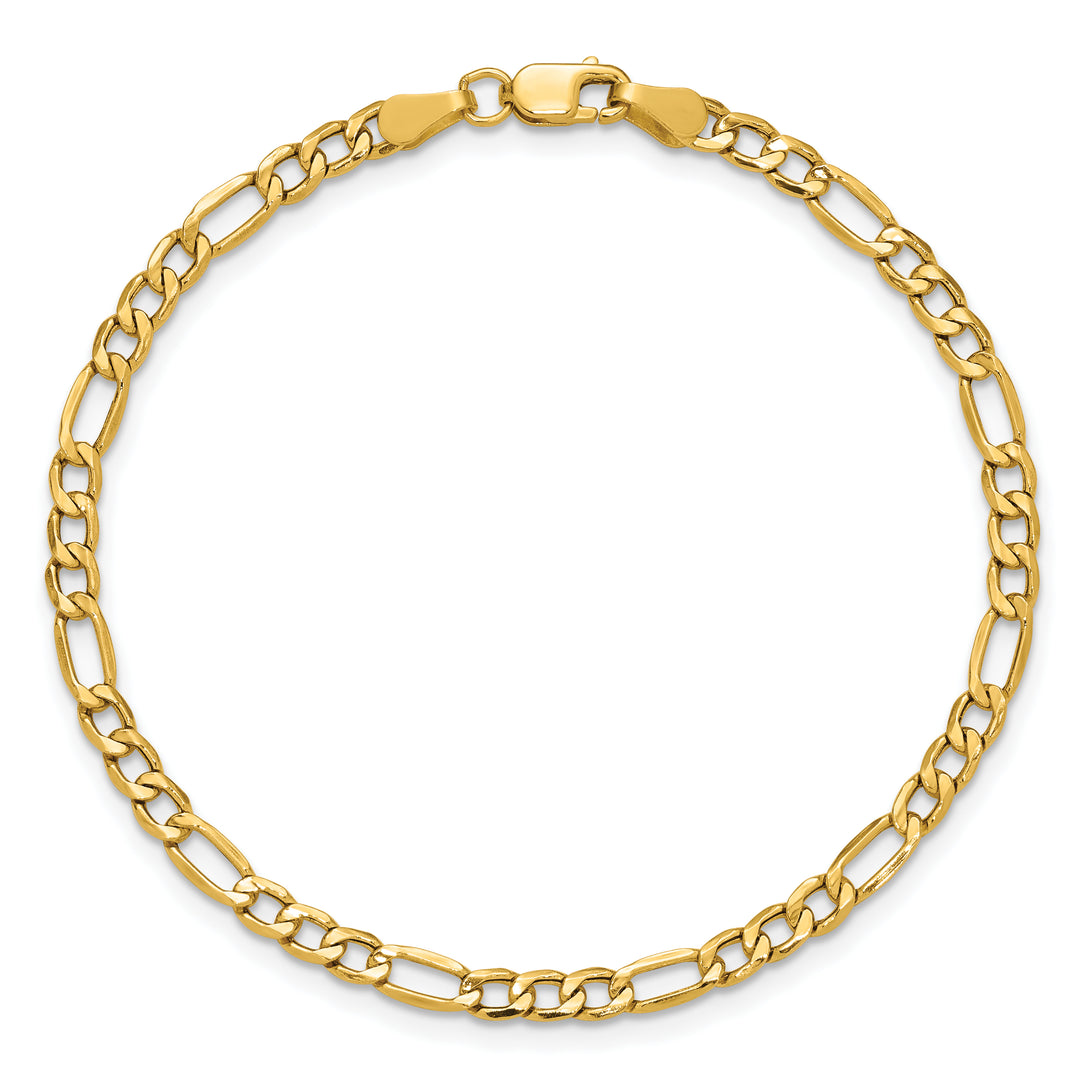 14k 3.5mm Semi-Solid Figaro Chain