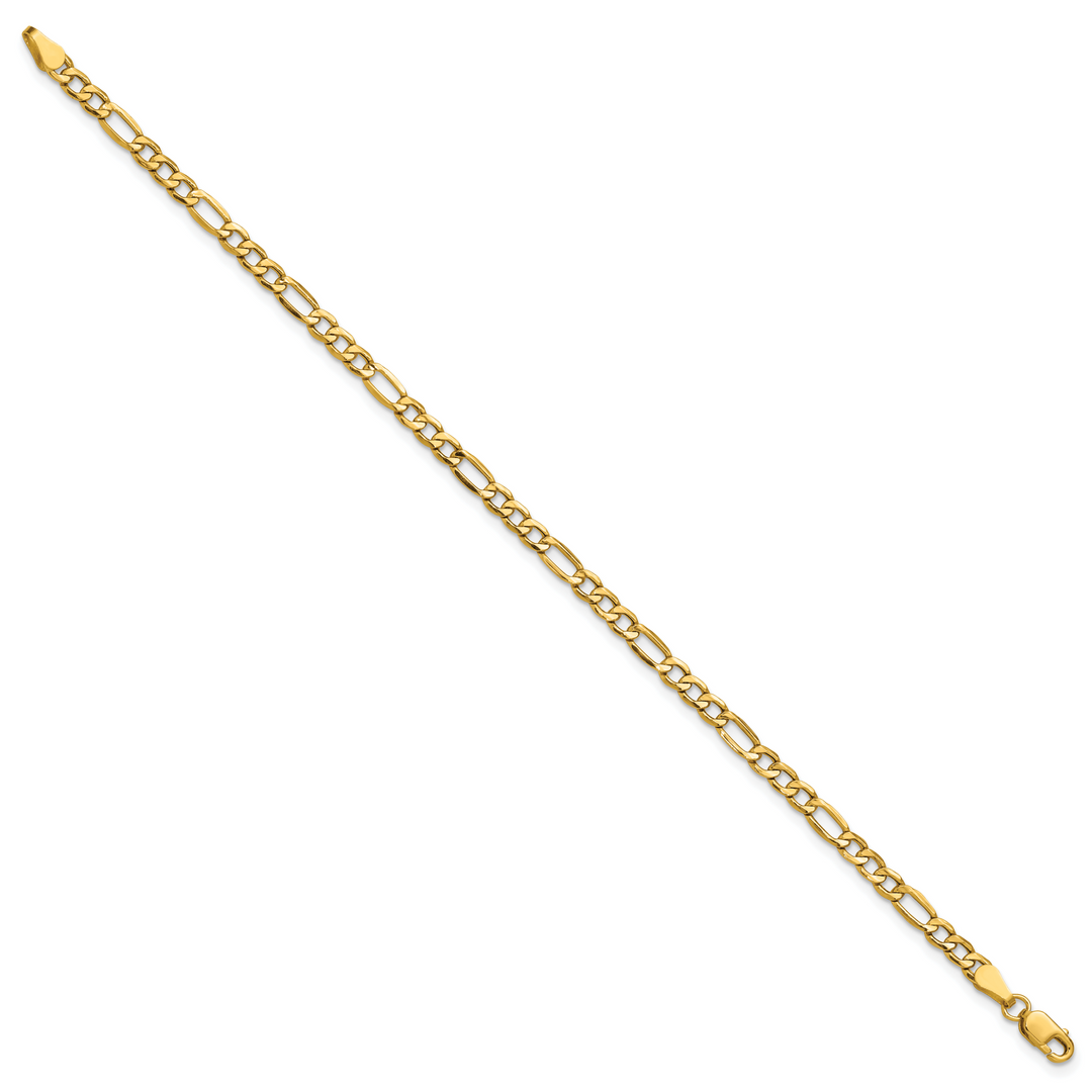 14k 3.5mm Semi-Solid Figaro Chain