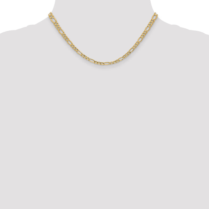 14k 4.2mm Semi-Solid Figaro Chain