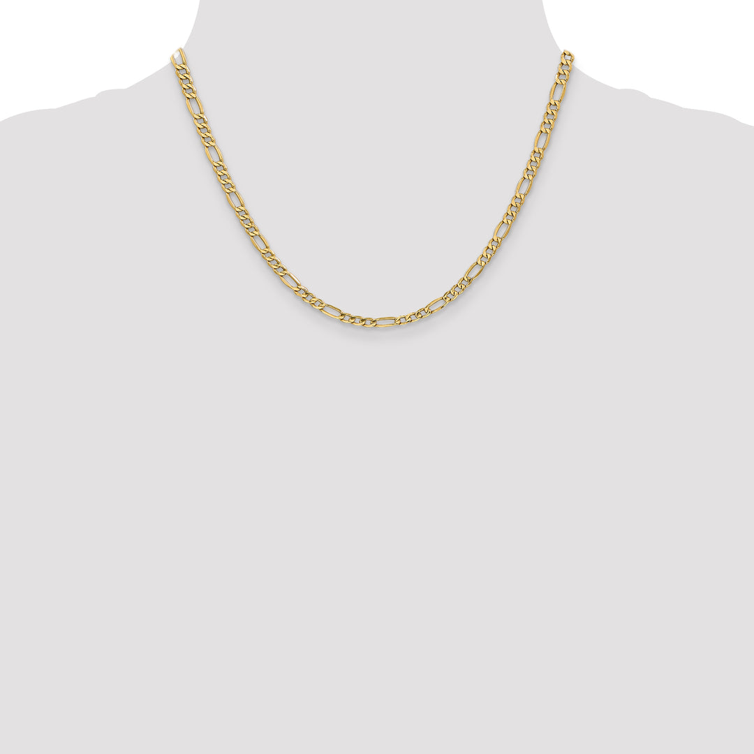 14k 4.2mm Semi-Solid Figaro Chain