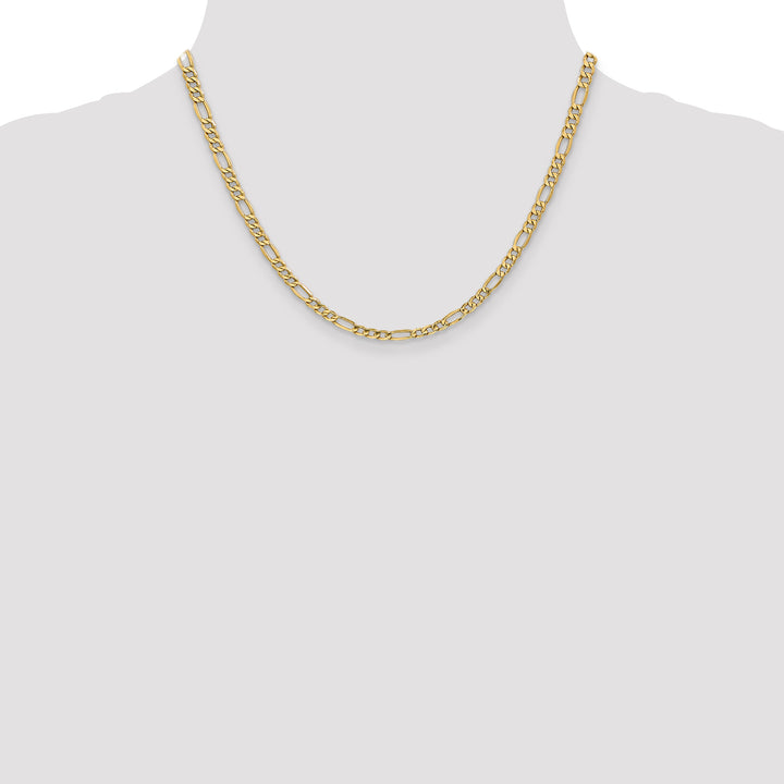 14k 4.2mm Semi-Solid Figaro Chain