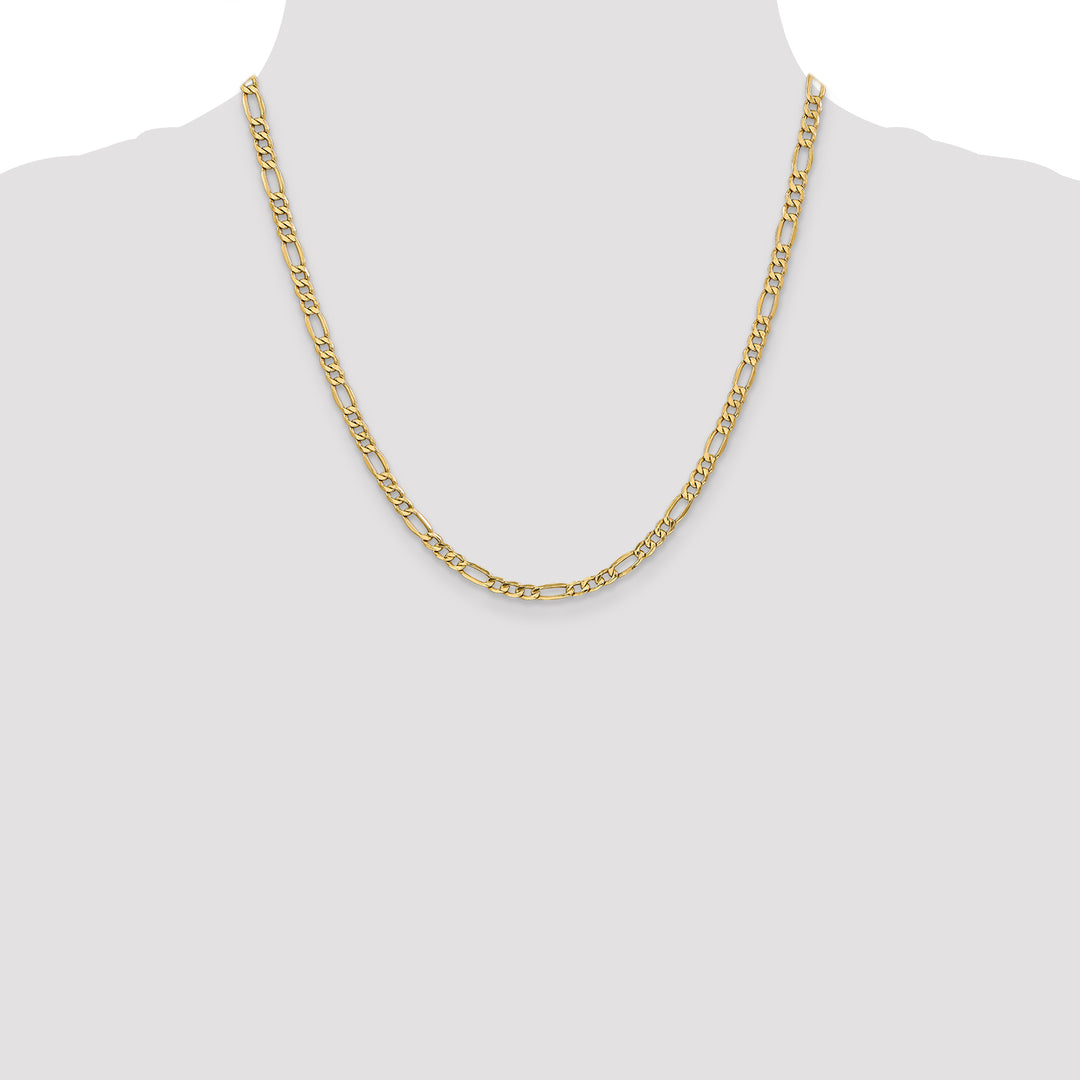 14k 4.2mm Semi-Solid Figaro Chain