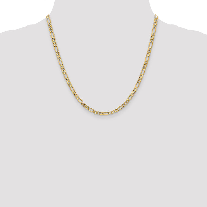 14k 4.2mm Semi-Solid Figaro Chain