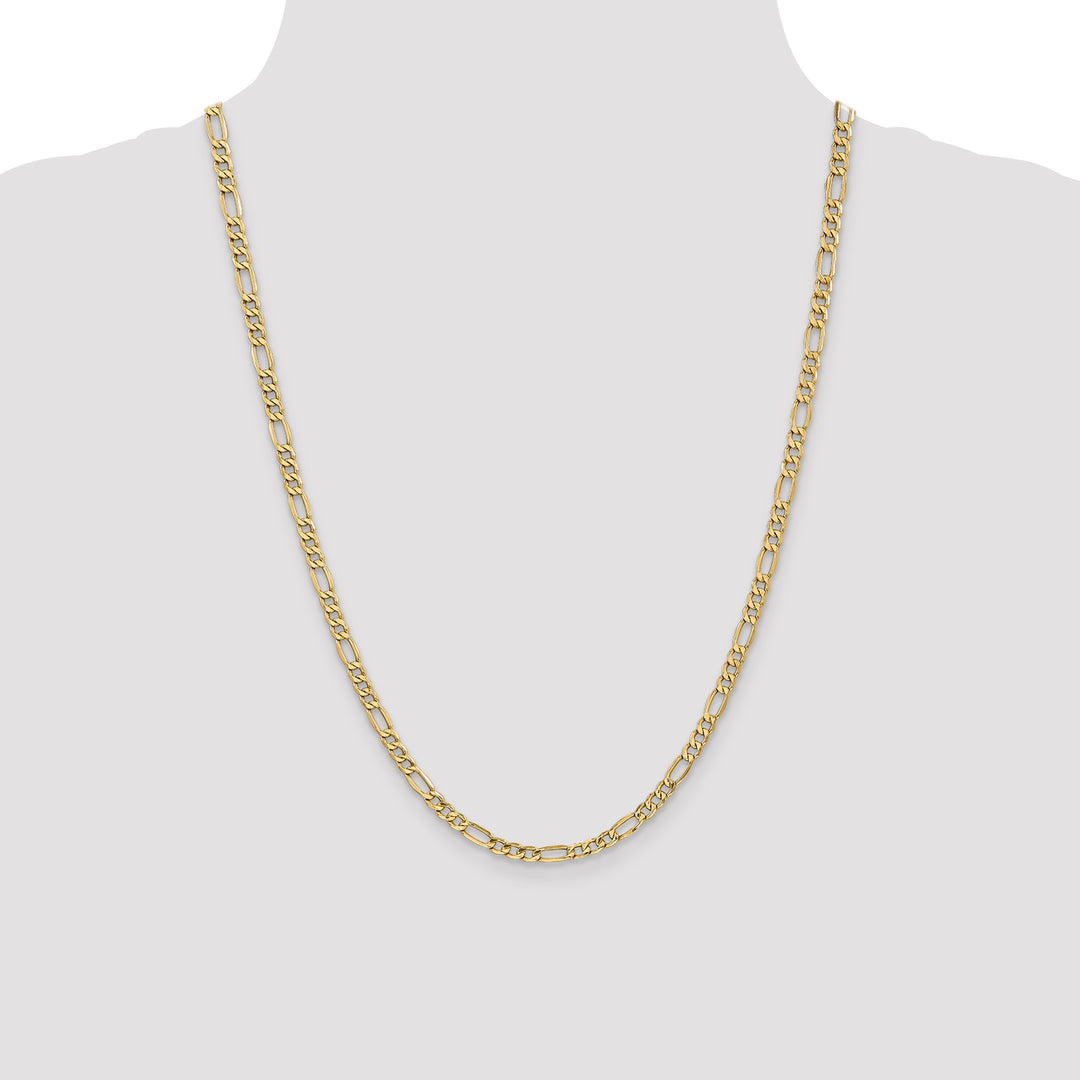 14k 4.2mm Semi-Solid Figaro Chain