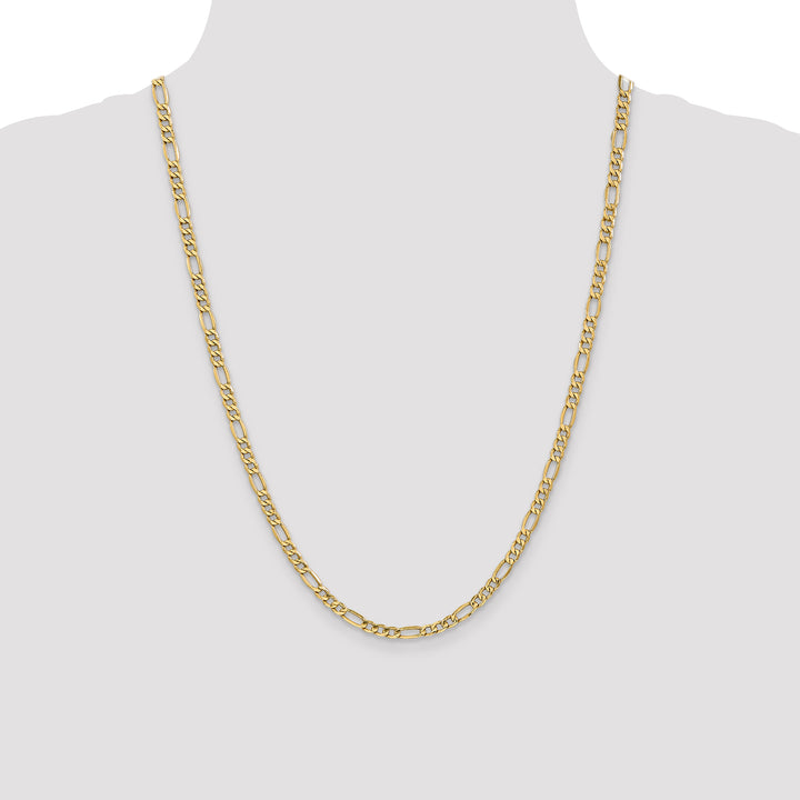 14k 4.2mm Semi-Solid Figaro Chain