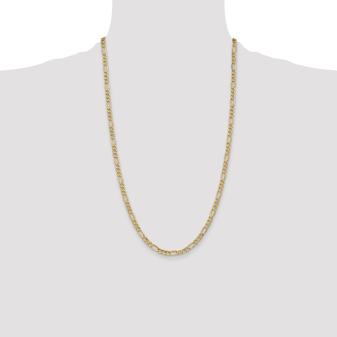 14k 4.2mm Semi-Solid Figaro Chain
