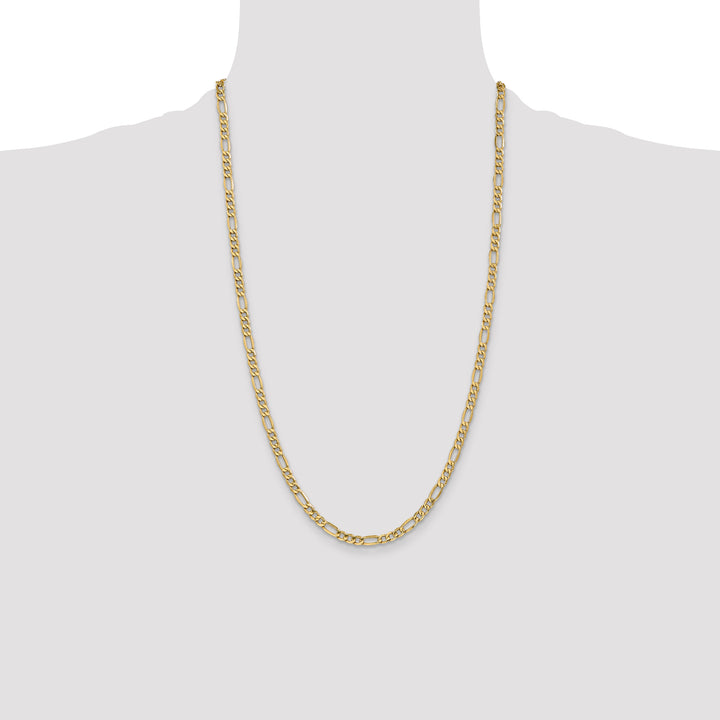 14k 4.2mm Semi-Solid Figaro Chain
