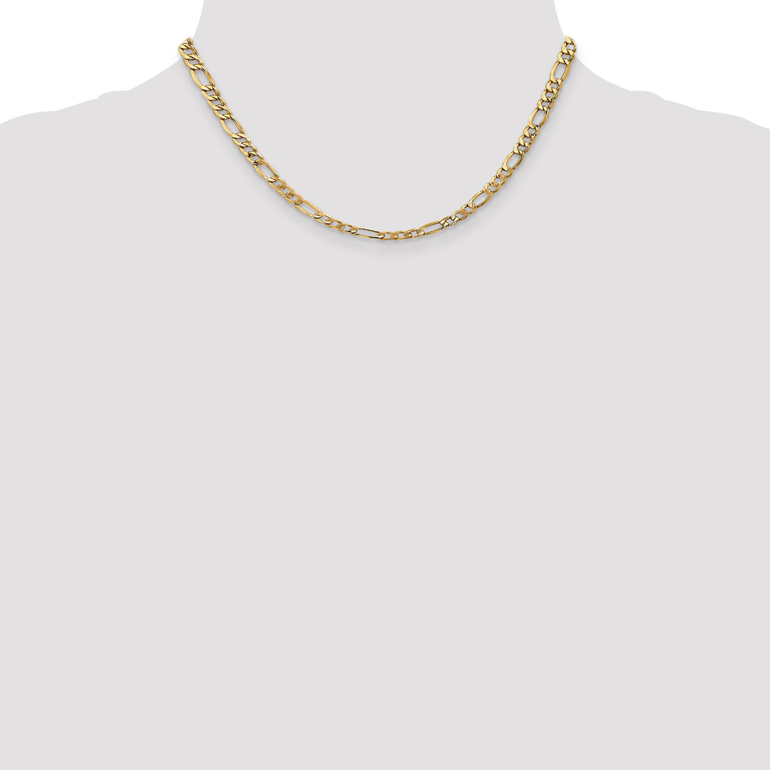 14k 5.75mm Semi-Solid Figaro Chain