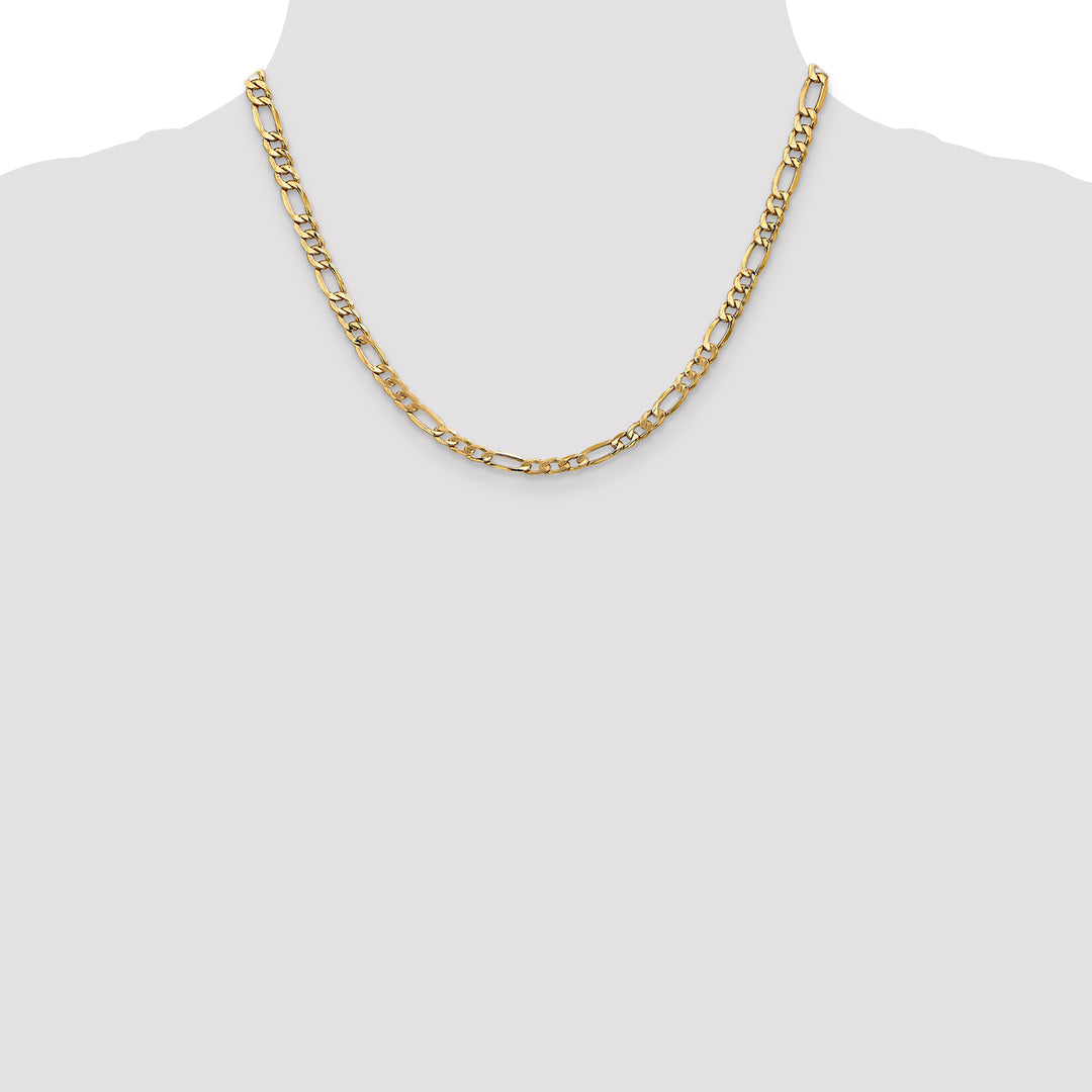 14k 5.75mm Semi-Solid Figaro Chain