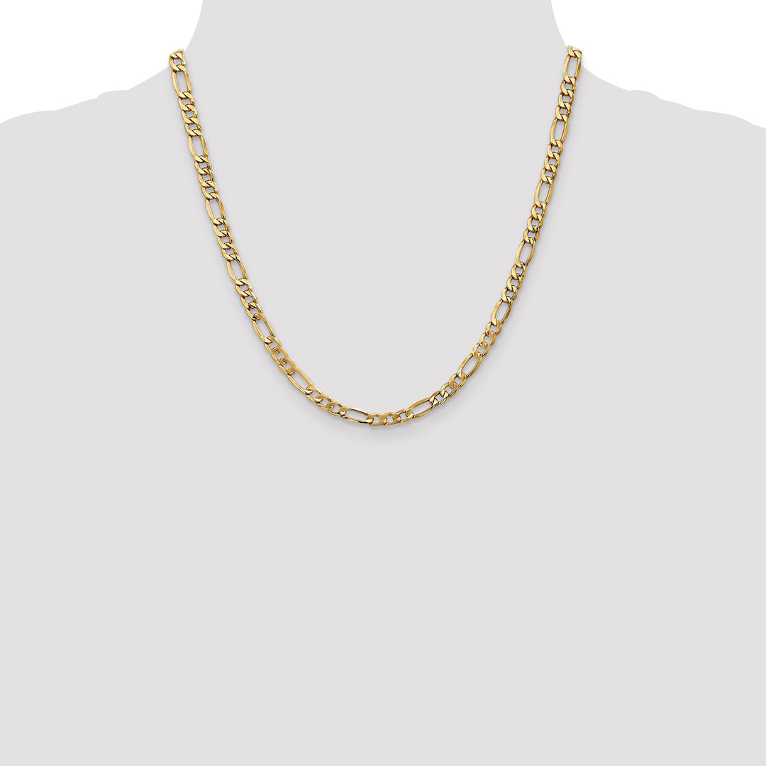 14k 5.75mm Semi-Solid Figaro Chain