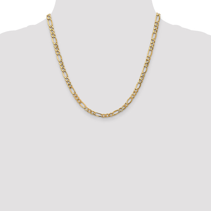 14k 5.75mm Semi-Solid Figaro Chain