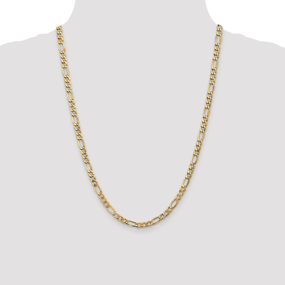 14k 5.75mm Semi-Solid Figaro Chain