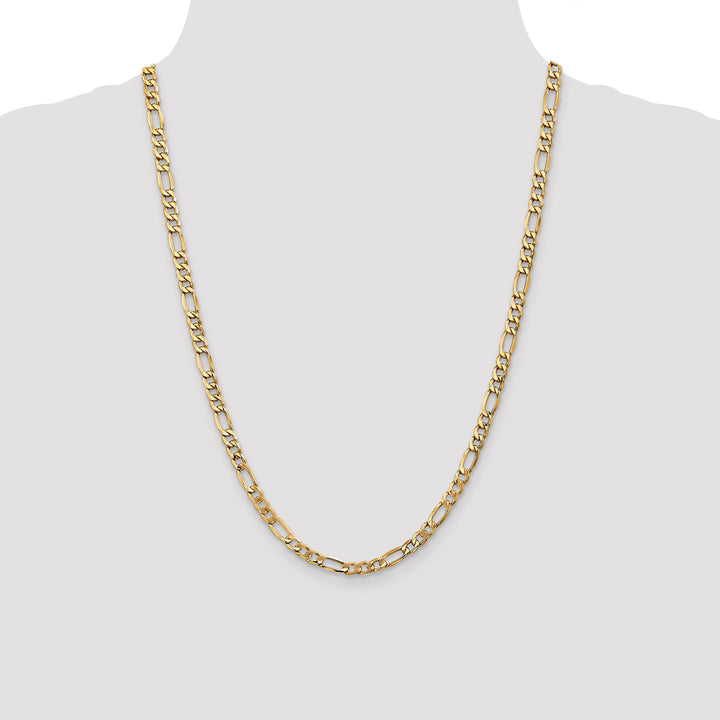 14k 5.75mm Semi-Solid Figaro Chain